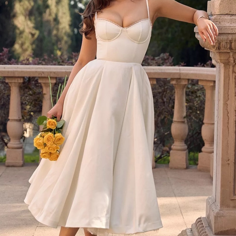 HOUSE OF CB 'Mademoiselle' White Tulle Midi Dress/Size XS PLUS CUP